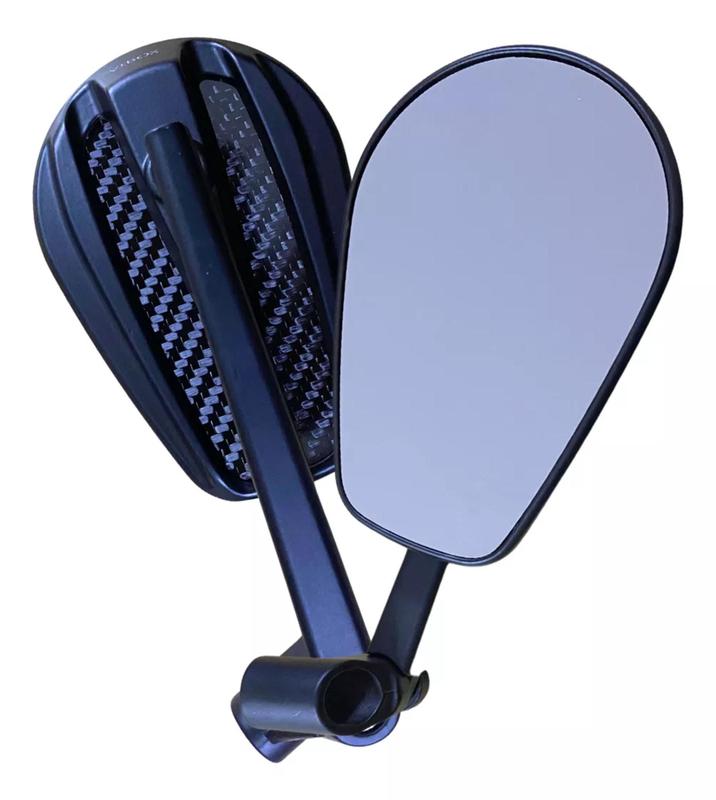 Par Retrovisor Esportivo Universal Zx-h3306 Oval Preto - T